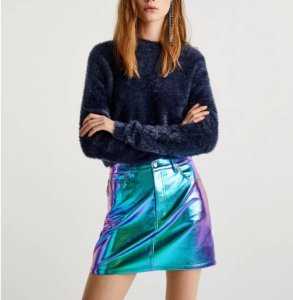 Wholesales women metallic fashion skirt holographic dress