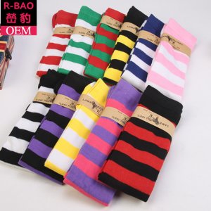 Women Stripe Tube Dresses Over the Knee Thigh High Japanese Stockings Cosplay Socks