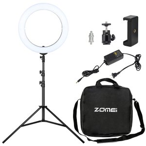 Zomei LED Ring Light Annular Lamp Bi-color 3200 K-5500 K Ring Lamps for video YouTube Photo Ringlight Make up