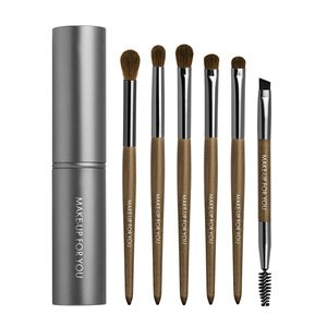 2018 new imitation mahogany handle mini eyeshadow brush box / kit mini makeup brushes 6 pcs