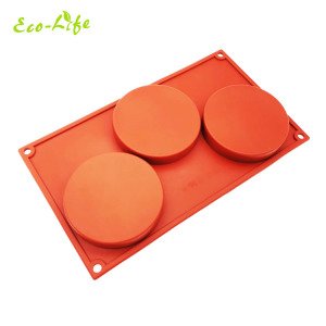 3 Cavity Large Round Silicone Molds for Disc Candy Cake and DIY Resin Coasters