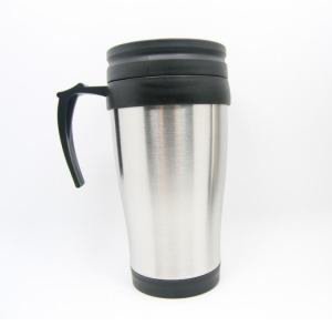 450ml car cup tumbler inner plastic exterior stainless steel car thermos with handle