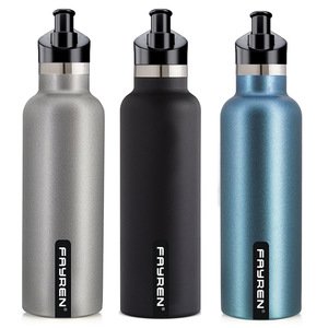 500ML, 600ML 750ML stainless steel amy alkaline black ionized bicycle hot water bottle