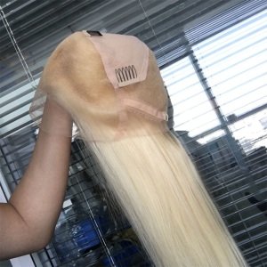 613 Blonde full lace human hair wig ,HD lace blonde full lace wig ,Transparent blonde full lace wigs
