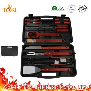 Amazon Top Premium BBQ Tool Set Barbecue Grill Accessories BBQ Brush/Tong/Skewers with Wooden Handle