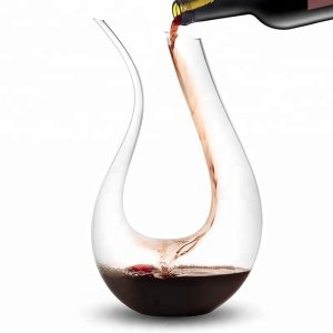 Bar and Home Cheap Magic U Shape Single Crystal Wine Glass Decanter