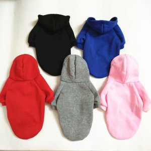 Best price polyester pet blank dog hoodies 5 sizes plain pet clothes import dog clothes china