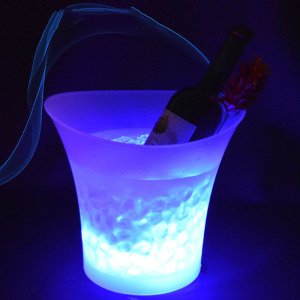 Colorful Luminous Ice Bucket KTV 5L Waterproof LED Round Plastic Cool Kitchen Tools For Champagne Beer Barware Supplies