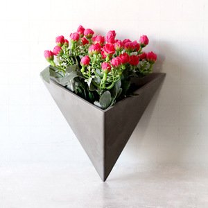 Concrete Wall Planter, Triangle Flower Pot, Small Succulent Pot