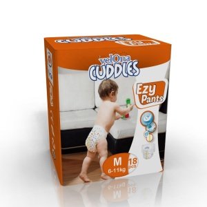 Cuddles Sotfness Cloth-like Organic Cotton Touch Disposable Pull M Size Baby Training Diapers Pants