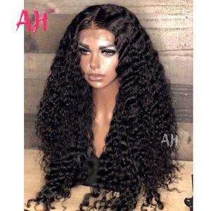 Deep Wavy Curly Human Hair Lace Front Wig Raw Cambodian Full Cuticle Virgin Hair New Arrival  200% Denisty13*4 Lace Frontal Wigs