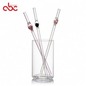 Diameter 8mm Length 22.5cm Crystal Energy Gemstone Glass Drinking Straws Natural Crystal Quartz Glass Straws