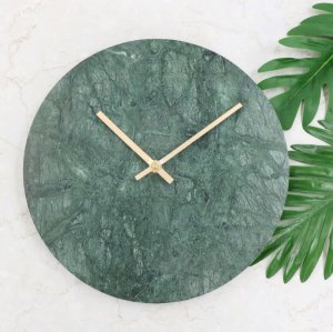 Factory hotsale New Decorative Green Marble Round Wall Clock