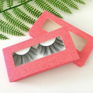 FDshine custom eyelash packaging pink glitter box 25mm mink eyelashes vendor