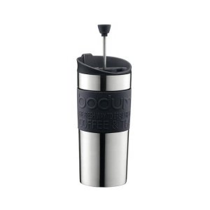 high quality double wall vacuum insulated stainless steel french coffee press mug coffee mug with rubber sleeve