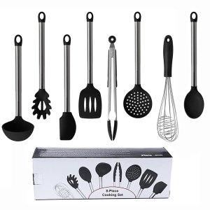 HiMi High Quality 8 Pieces Silicone Kitchen Utensils Sets/Silicone Kitchenware/Cooking Tools With Stainless Steel Handle