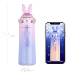 Lipan- Gradient Rabbit Ears Lovely Girl's Heart Simple Stainless Steel Student Water Cup Personality Cup Insulation Cup