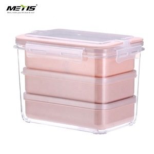 Metis Lunch Box Microwavable heated  Meal Prep Containers 3 parts Plastic Divided Food Storage Container Boxes for Kids  Adult