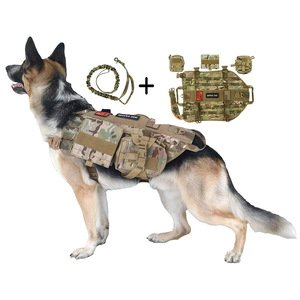 Military Tactical Service Training Dog Vest Molle Dog Harness Nylon Adjustable Coat
