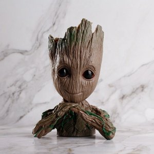 New Amazon Hot Sale CuteTreeman Baby Groot Green Plants Flower Pot For Promotional Gifts