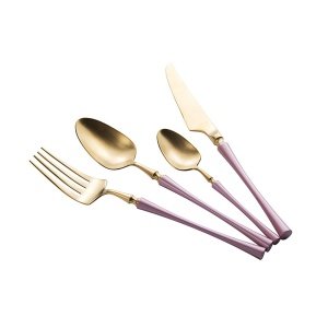 New Design 18/8 flatware set gold plated Matte Gold Cutlery