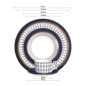 New Design Ceramic Dinner Set, Home or Hotel Bone China Dishes Plates