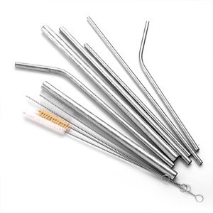 New Reusable Food Grade Stainless Steel Straws With pattern metal straw