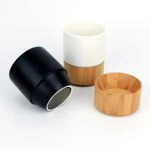 Petolar Promotional Travel  ceramic coffee mug with bamboo lid Eco-friendly