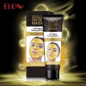 Popular Anti-Wrinkle Reduce Fine Lines Sheet Face Mask Hot Sale Anti-Aging 24K Gold Collagen Peel Off Facial Mask