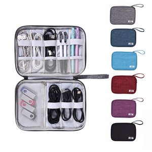 Portable electronic accessories cord cable bag electronic travel organizer