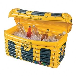 PVC Inflatable Beer Can Ice Cooler Box with Cover Inflatable Treasure Chest Drink Cooler Festival Party