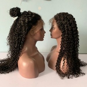 Raw Virgin Unprocessed Brazilian Hair Curly Human Hair Full Lace Wig and lace front wig