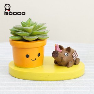Roogo resin wholesale animals shape flower pots