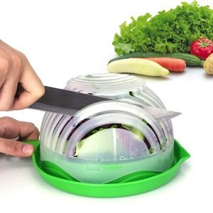 Salad Cutter Bowl 4 Functions in 1 Bowl Easy Fruit Vegetable Cutter Bowl Fast Fresh Salad Slicer Salad Chopp