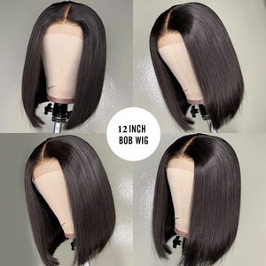 Straight Bob  Lace Front Human Hair Wigs Short Cut  Bob 13x4 Lace Frontal Wig Pre Plucked With Baby Hair For Black Women