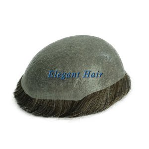 Super thin Skin PU 0.03mm With V-LOOPS Virgin Human Hair Toupee For Men