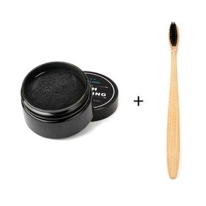 Teeth whitening Powder Bamboo Charcoal Tooth 100% Natural Activated Organic Charbcoal Powder with Toothbrush Oral Hygiene 30g