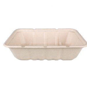 Unbleached takeout box leakproof bulk disposable compostable sugarcane tableware