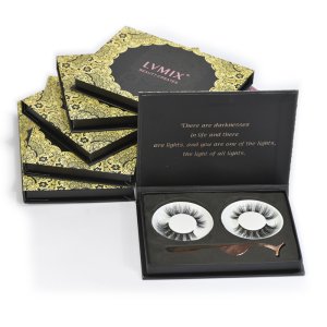 Wholesale custom false 25mm real mink lashes packaging box luxury premium charming 3d mink eyelashes vendors