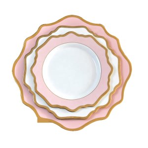 Wholesale  pink sunflower shape ceramic dinner plate 10.5dinner plates for restaurant