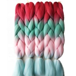 Wholesale Stock Hair Unique Ombre Jumbo Braiding Hair Bulk Extensions 24 100g Synthetic Expression Braiding Hair