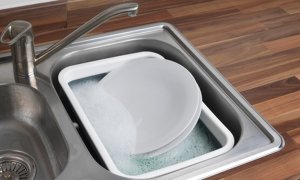 One or Two Beldray LA030191GRY Collapsible Rectangular Washing Bowls, Grey