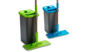 One or Two Flat Mops with Automatic Self-Cleaning Wringer