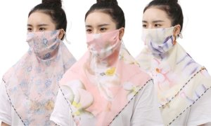 One or Two Floral Scarfs with Face Masks