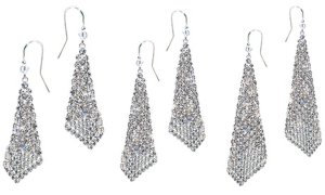 One, Two or Three Pairs of Ah! Jewellery Drop Mesh Earrings made with Crystals from Swarovski®