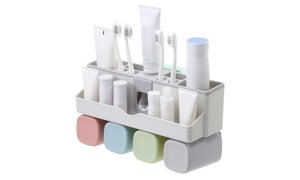 Groupon Goods Global Gmbh One, two or three wall mounted toothbrush toothpaste racks