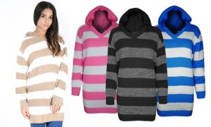 Oops Fish Knitted Stripe Hooded Dress