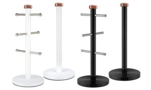 Groupon Goods Global Gmbh Tower linear rose gold towel pole and mug tree set in choice of colour