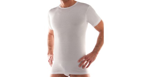 T-Shirt girocollo manica corta uomo, cotone Filo di Scozia