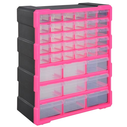 DURHAND 39 Drawers Parts Organiser Wall Mount Tools Storage Cabinet Nuts Bolts Clear NEXT DAY DELIVERY | Aosom Ireland